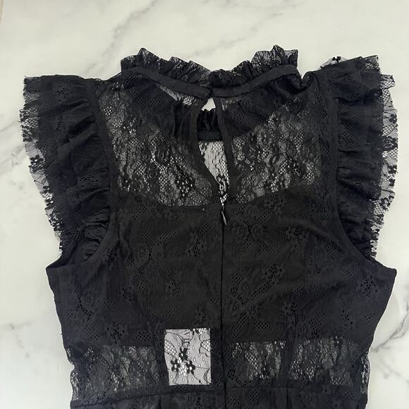 VICI X GINA Saige Sheer Lace Midi Dress Sz Small Whimsigoth Fairy Dark Romantic - Picture 9 of 11